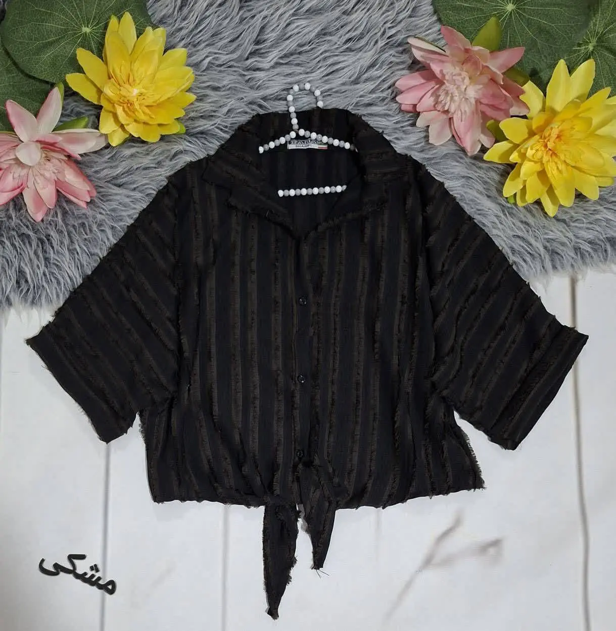 شومیز گره ای مشکی مدل ترند